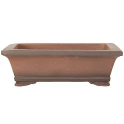 Bonsaischale 25x21x8cm Antik-Braun Rechteckig Unglasiert