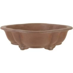 Bonsaischale 26x23.5x8cm Antik-Braun Lotusförmig Unglasiert