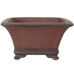 Bonsaischale 30x30x18cm Antik-Braun Quadratisch Unglasiert