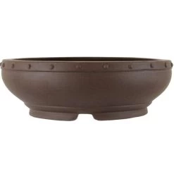 Bonsaischale 32.5x32.5x10cm Dunkelbraun Rund Unglasiert