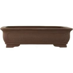 Bonsaischale 34.5x26x9cm Dunkelbraun Rechteckig Unglasiert