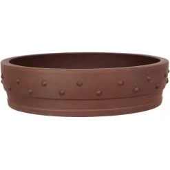 Bonsaischale 34.5x34.5x9cm Braun Rund Unglasiert