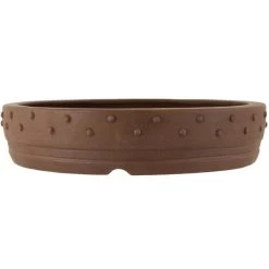 Bonsaischale 35x35x7.5cm Braun Rund Unglasiert