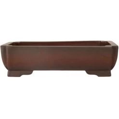 Bonsaischale 35.5x25x9cm Antik-Braun Rechteckig Unglasiert