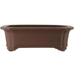 Bonsaischale 36x27.5x12cm Dunkelbraun Rechteckig Unglasiert