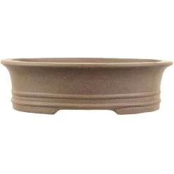 Bonsaischale 36x29x10cm Grau Oval Unglasiert