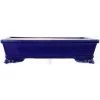 Bonsaischale 39.5x26.5x10cm Blau-Dunkel Rechteckig Glasiert -Empfohlener Shop für Topfpflanzen h40 050 bd