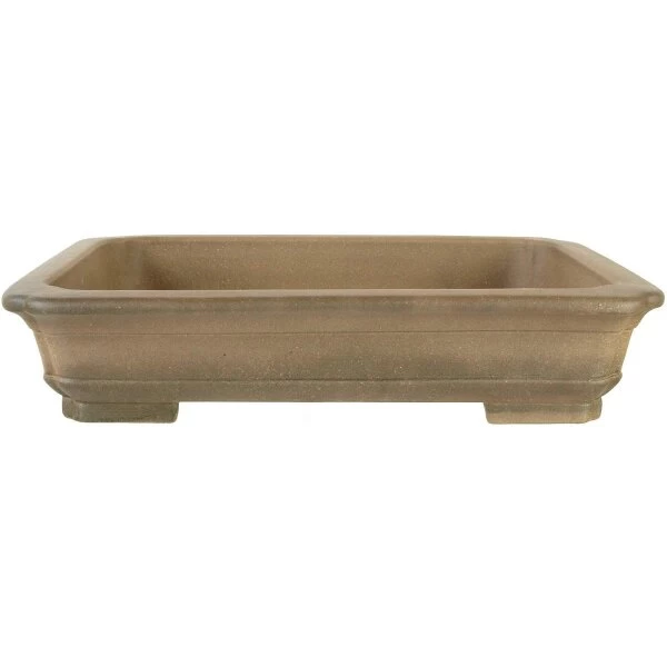 Bonsaischale 40x32x8.5cm Antik-Grau Rechteckig Unglasiert 3 Bonsaischale 40x32x8.5cm Antik-Grau Rechteckig Unglasiert