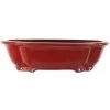 Bonsaischale 40.5x31x11cm Weinrot Lotusförmig Glasiert -Empfohlener Shop für Topfpflanzen h41 903 wr