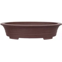 Bonsaischale 60.5x47.5x13.5cm Braun Oval Unglasiert