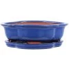 Bonsaischale Mit Untersetzer 25.5x20.5x7.5cm Blau Sonstige Form Glasiert -Empfohlener Shop für Topfpflanzen n26 802 bl