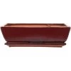 Bonsaischale Mit Untersetzer 33.5x20.5x8.5cm Rot Rechteckig Glasiert -Empfohlener Shop für Topfpflanzen n34 015 r