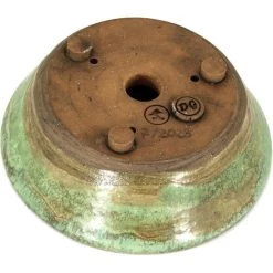Bonsaischale 15.5x15.5x5.5cm Grün Rund Glasiert -Empfohlener Shop für Topfpflanzen p16ru23007d3