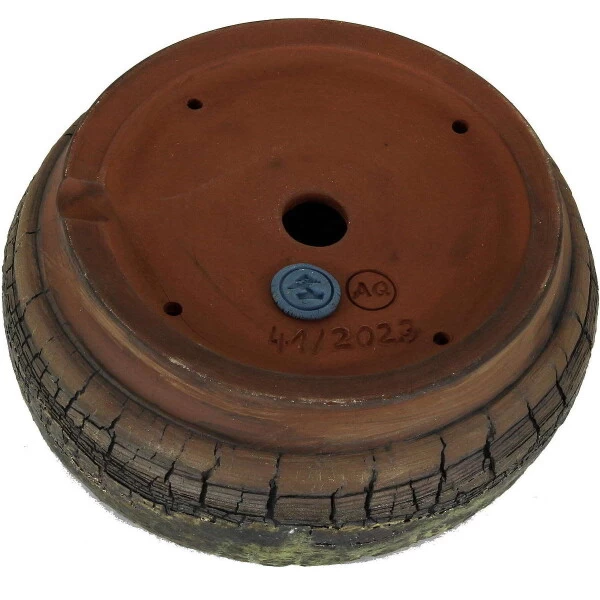 Bonsaischale 15.5x15.5x6cm Dunkelgrün Rund Glasiert 5 Bonsaischale 15.5x15.5x6cm Dunkelgrün Rund Glasiert – Bild 3