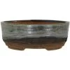 Bonsaischale 17.5x17.5x6.5cm Stahlblau Rund Glasiert -Empfohlener Shop für Topfpflanzen p18ru23006d