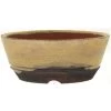 Bonsaischale 18x18.5x7cm Gelbbraun Rund Glasiert -Empfohlener Shop für Topfpflanzen p18ru23074a