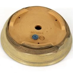 Bonsaischale 20x20x5.5cm Gelbbraun Rund Glasiert -Empfohlener Shop für Topfpflanzen p20ru23068a3