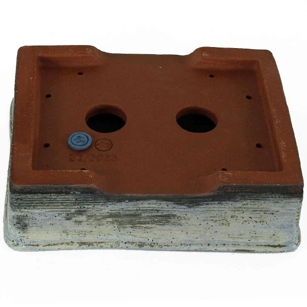 Bonsaischale 23x18x6.5cm Stahlblau Rechteckig Glasiert 5 Bonsaischale 23x18x6.5cm Stahlblau Rechteckig Glasiert – Bild 3