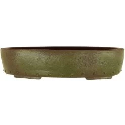 Bonsaischale 33x26.5x7.5cm Oliv Oval Unglasiert