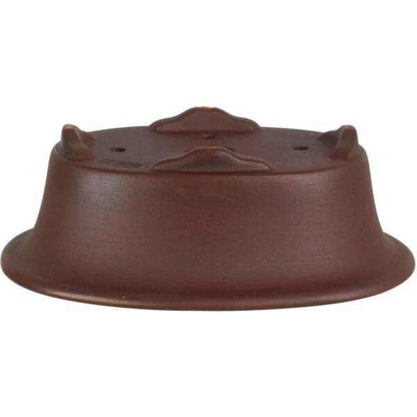 Bonsaischale 16x12x5.5cm Dunkelbraun Oval Unglasiert 4 Bonsaischale 16x12x5.5cm Dunkelbraun Oval Unglasiert – Bild 2