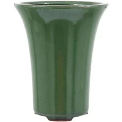 Bonsaischale 15.5x15.5x18.5cm Grün Oval Glasiert