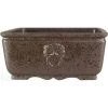 Bonsaischale 20.5x20.5x9cm Dunkelbraun Quadratisch Unglasiert -Empfohlener Shop für Topfpflanzen s21 831 db