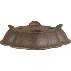 Bonsaischale 25x20.5x6cm Braun Lotusförmig Unglasiert -Empfohlener Shop für Topfpflanzen s25 829 b3