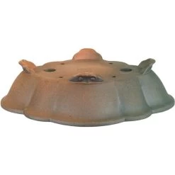 Bonsaischale 25x20.5x6cm Dunkelbraun Lotusförmig Unglasiert -Empfohlener Shop für Topfpflanzen s25 829 db3