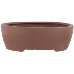 Bonsaischale 29x24x10cm Braun Oval Unglasiert