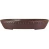 Bonsaischale 32.5x26x5.5cm Dunkelbraun Oval Unglasiert
