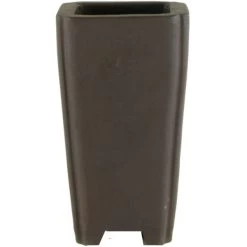 Bonsaischale 4.5x4.5x8cm Handarbeit Dunkelbraun Quadratisch Unglasiert