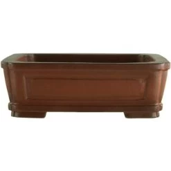 Bonsaischale 11.5x9x3.7cm Masteredition Antik Braun Rechteckig Unglasiert
