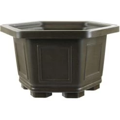Bonsaischale 27.8x27.8x17.3cm Dunkelbraun Sechseckig Kunststoff