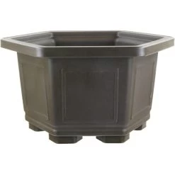 Bonsaischale 33.6x33.6x20.3cm Dunkelbraun Sechseckig Kunststoff